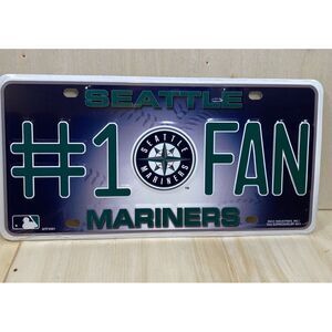 MLB Seattle Mariners #1 Seattle‎ Fan License Plate New Baseball NWT